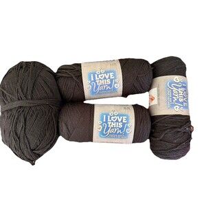 Lot of 4 I Love This Yarn Color #30 Black 2007 Hobby Lobby New